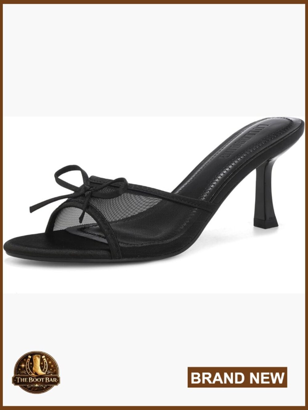 Kitten Heel Mesh Sandals Slip On Open Toe Mid Heel 3 Inch Heels